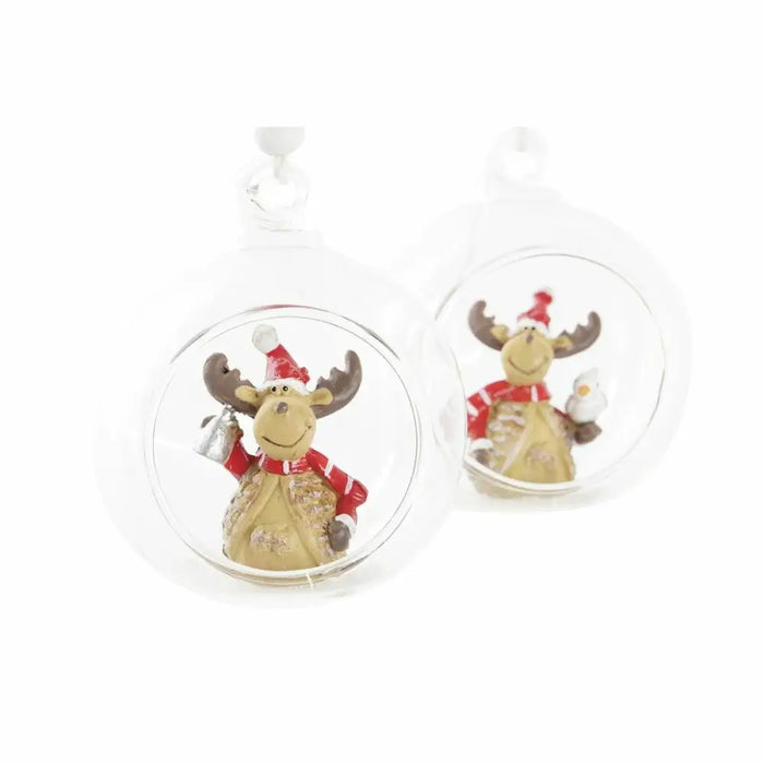 Christmas bauble DKD Home Decor Crystal Resin Reindeer (7 x 6 x 8 cm) (4 Units) - Декорация и Осветление<<<Дом