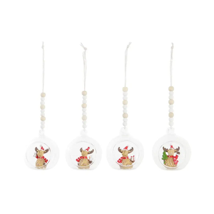 Christmas bauble DKD Home Decor Crystal Resin Reindeer (7 x 6 x 8 cm) (4 Units) - Декорация и Осветление<<<Дом