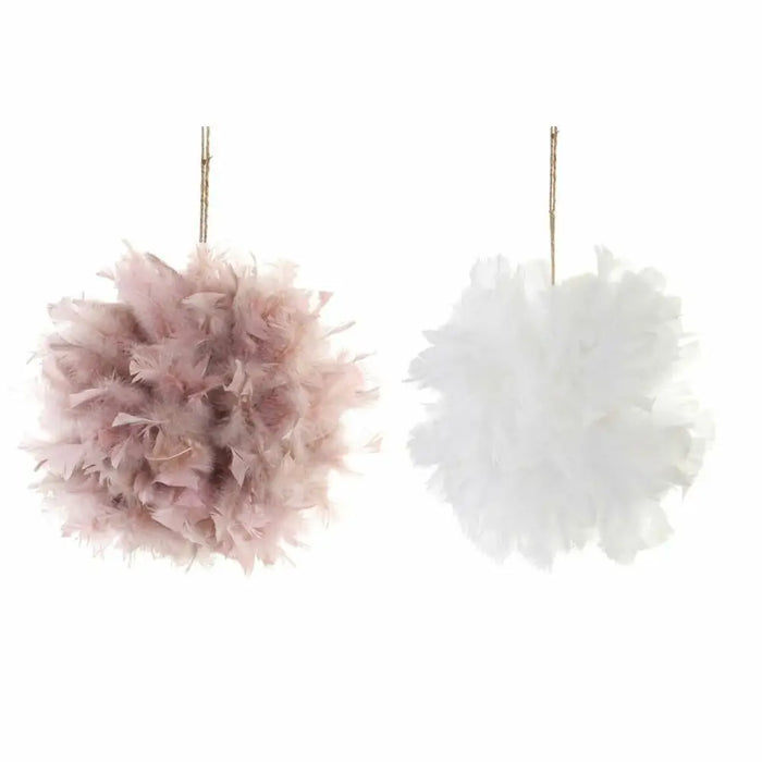 Christmas bauble DKD Home Decor Foam Feather (40 x 40 x 40 cm) (2 pcs) - Декорация и Осветление<<<Дом