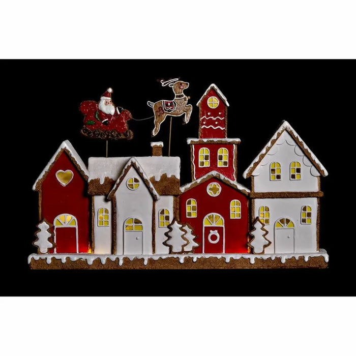 Christmas bauble DKD Home Decor House White Red Resin 41 x 7,5 x 27 cm - Декорация и Осветление<<<Дом