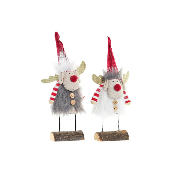 Christmas bauble DKD Home Decor Polyester Reindeer (8 x 5 x 23 cm) (2 Units) - Декорация и Осветление<<<Дом