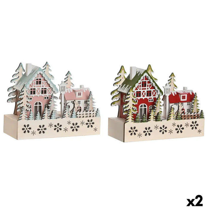 Christmas bauble DKD Home Decor Red Pink 21 x 9,5 x 19 cm (2 Units) - Декорация и Осветление<<<Дом