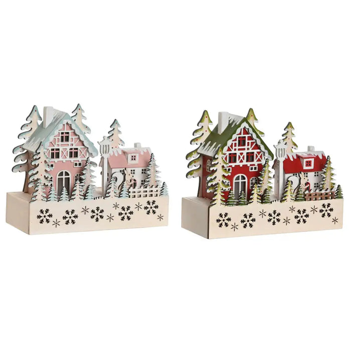 Christmas bauble DKD Home Decor Red Pink 21 x 9,5 x 19 cm (2 Units) - Декорация и Осветление<<<Дом