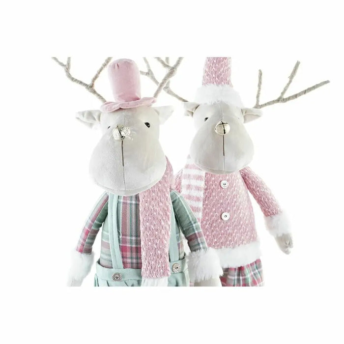 Christmas bauble DKD Home Decor Reindeer Polyester (20 x 17 x 60 cm) (2 Units) - Декорация и Осветление<<<Дом