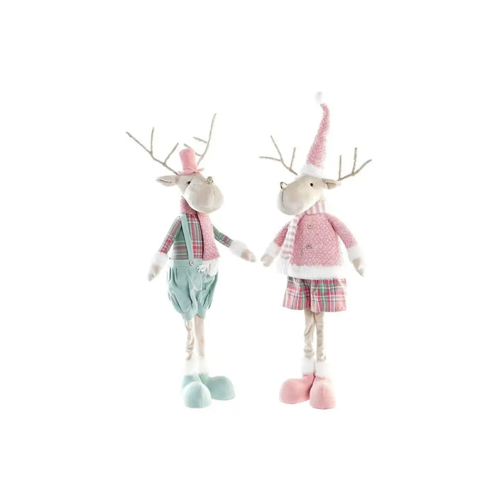 Christmas bauble DKD Home Decor Reindeer Polyester (20 x 17 x 60 cm) (2 Units) - Декорация и Осветление<<<Дом