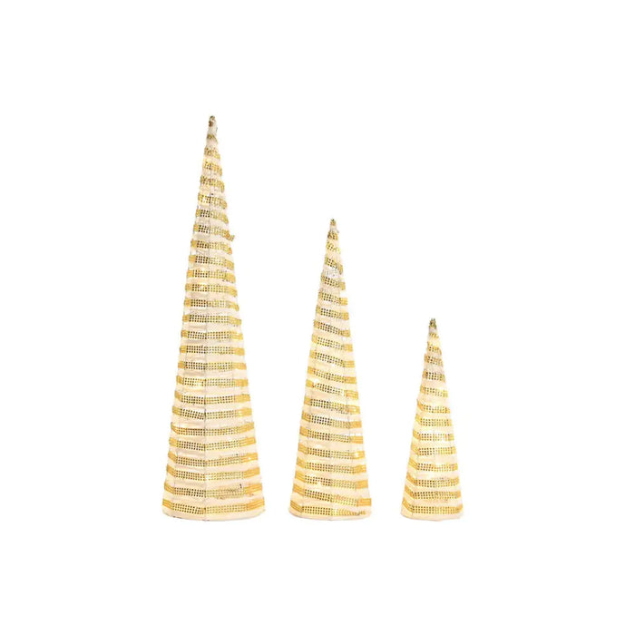 Christmas bauble DKD Home Decor White Golden 20 x 20 x 80 cm (3 Pieces) - Декорация и Осветление<<<Дом