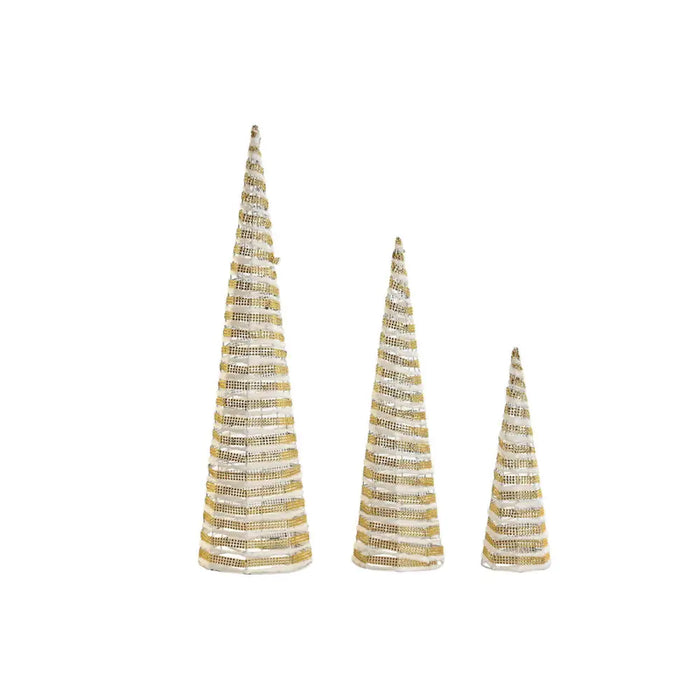 Christmas bauble DKD Home Decor White Golden 20 x 20 x 80 cm (3 Pieces) - Декорация и Осветление<<<Дом