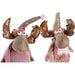 Christmas bauble DKD Home Decor White Pink Golden Reindeer 15 x 17 x 50 cm (2 Units) - Декорация и Осветление<<<Дом