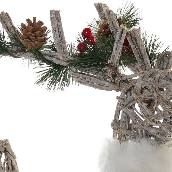 Christmas bauble DKD Home Decor White Reindeer 33 x 14 x 60 cm - Декорация и Осветление<<<Дом