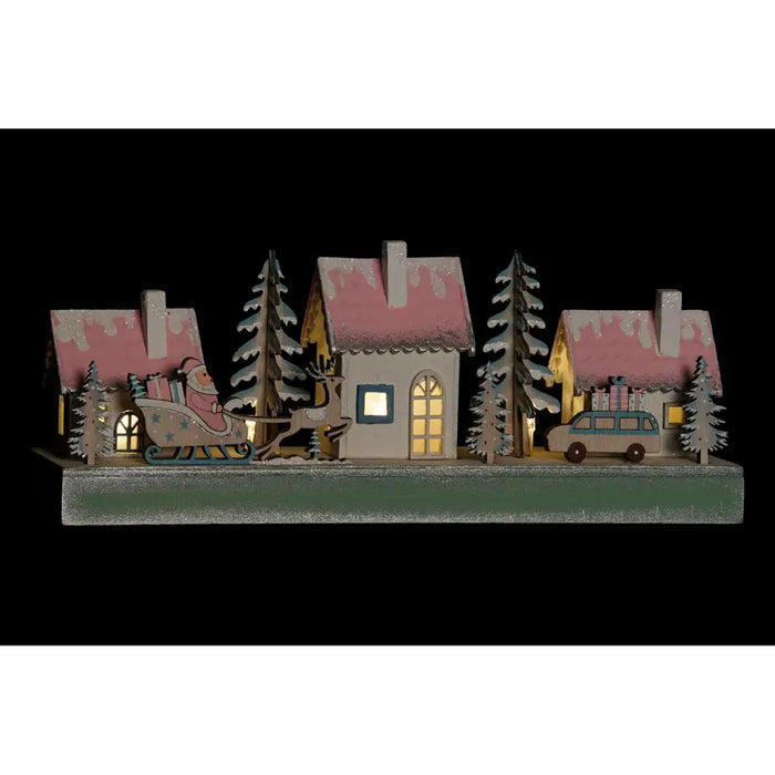 Christmas bauble DKD Home Decor Wood House (2 pcs) (30 x 6 x 12 cm) - Декорация и Осветление<<<Дом