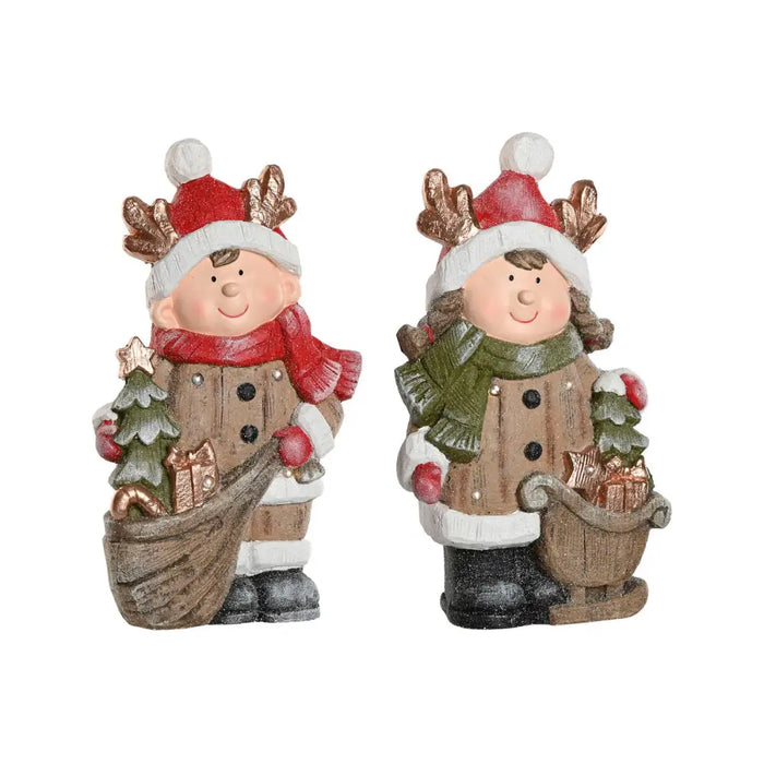 Christmas bauble Home ESPRIT Brown Red 23 x 10,5 x 40 cm (2 Units) - Коледни украси<<<Декорация и Осветление<<<Дом