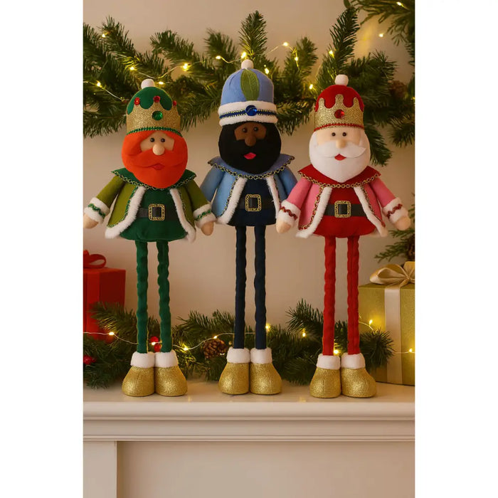 Christmas bauble Home ESPRIT Multicolour Three Kings 30 X 15 X 66 CM (3 Units) - Декорация и Осветление<<<Дом