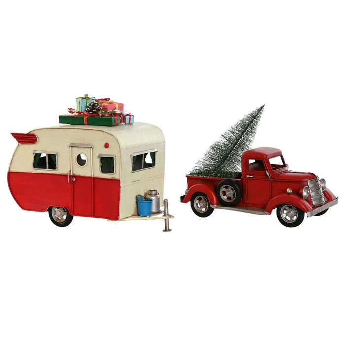Christmas bauble Home ESPRIT Red Caravan 73 x 19 x 28,5 cm - Декорация и Осветление<<<Дом Градина<<<BigBuy&&&Коледни