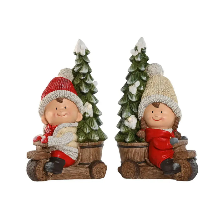 Christmas bauble Home ESPRIT Red Green 31,5 x 20 x 50 cm (2 Units) - Декорация и Осветление<<<Дом