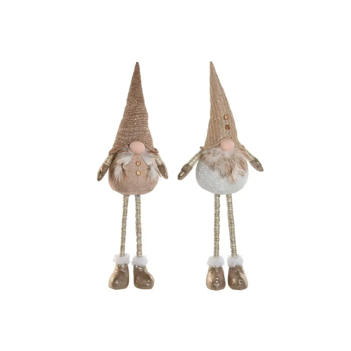 Christmas bauble Home ESPRIT White Beige Gnome 30 x 20 x 58 cm (2 Units) - Декорация и Осветление<<<Дом