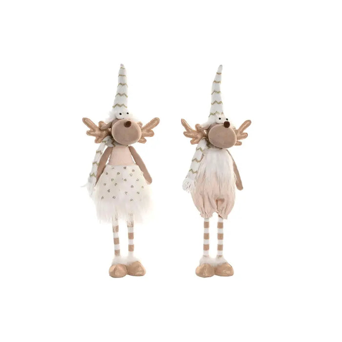Christmas bauble Home ESPRIT White Reindeer 14 X 13 X 60 CM (2 Units) - Коледни украси<<<Декорация и Осветление<<<Дом