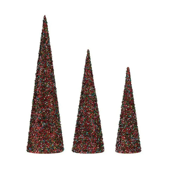 Christmas bauble Krist+ Blue Fuchsia Sequins Christmas 16,5 x 60 x 16,5 cm Cones 3 Pieces - Декорация и