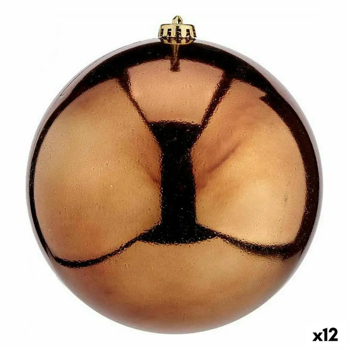 Christmas Bauble Krist+ Brown Plastic (12 Units) - Декорация и Осветление<<<Дом Градина<<<BigBuy&&&Коледни