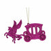 Christmas bauble Krist+ Fuchsia Plastic Glitter Magical Carriage 15 x 8,5 x 4,5 cm (24 Units) - Декорация и