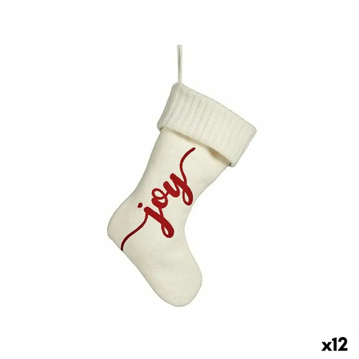 Christmas bauble Krist+ Joy White Red Cloth Christmas Stocking 28 x 4 x 46 cm (12 Units) - Декорация и Осветление<<<Дом