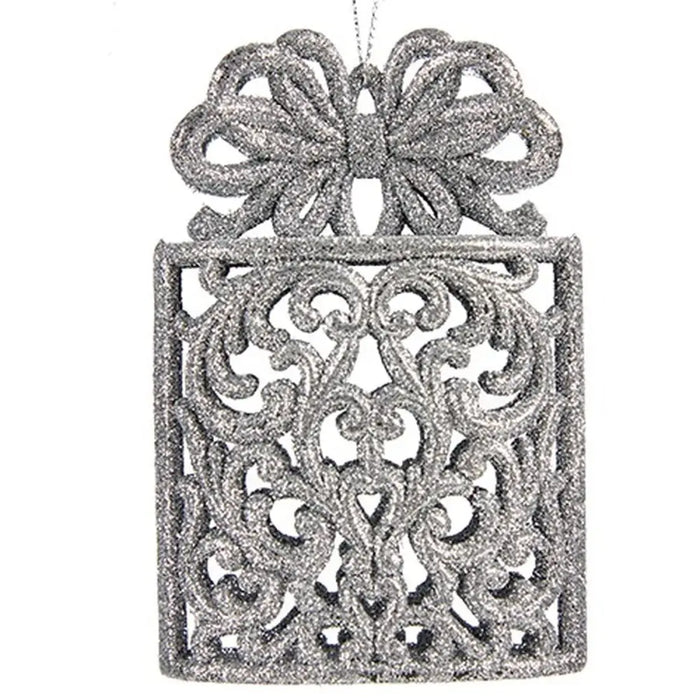 Christmas bauble Krist+ Silver Plastic Glitter Gift Box 7,5 x 11,5 x 4 cm (24 Units) - Декорация и Осветление<<<Дом