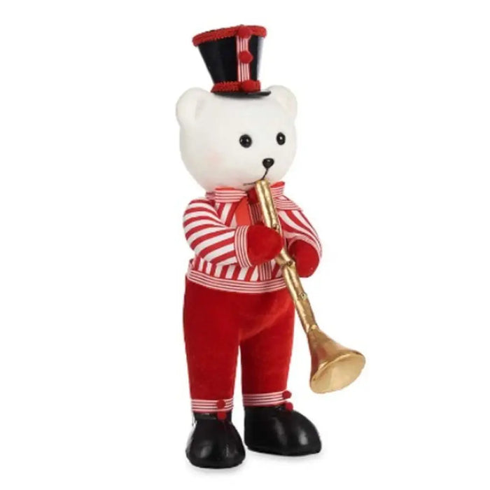 Christmas bauble Krist+ White Black Red Bear Trumpet 15 x 46 x 25 cm (2 Units) - Декорация и Осветление<<<Дом