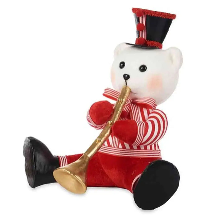Christmas bauble Krist+ White Black Red Bear Trumpet 32 x 31 x 26 cm (2 Units) - Декорация и Осветление<<<Дом