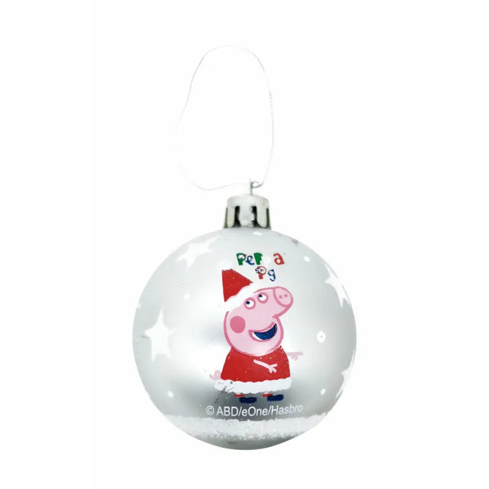 Christmas Bauble Peppa Pig Cosy corner Silver 6 Units Plastic (Ø 8 cm) - Декорация и Осветление<<<Дом