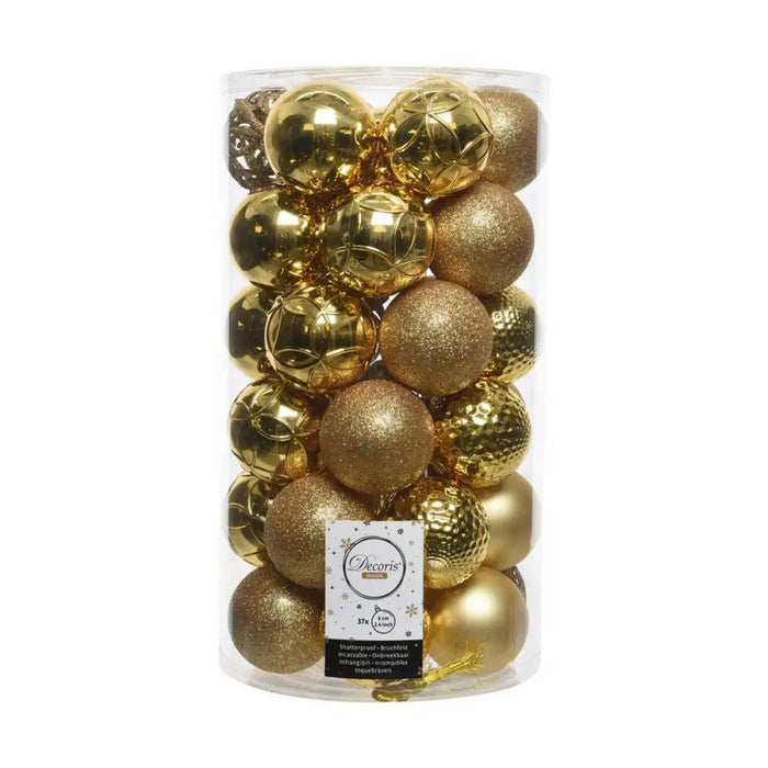 Christmas Baubles Decoris Gold Golden 37 Pieces - Декорация и Осветление<<<Дом Градина<<<BigBuy&&&Коледни