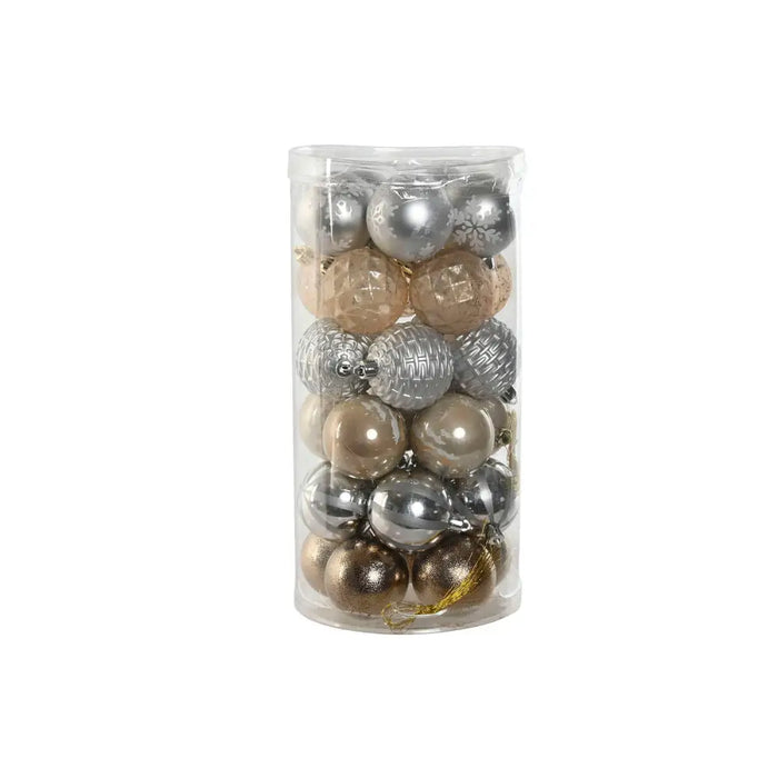 Christmas Baubles Home ESPRIT Champagne Silver Polyethylene 16 x 16 x 31,5 cm (30 Pieces) - Декорация и