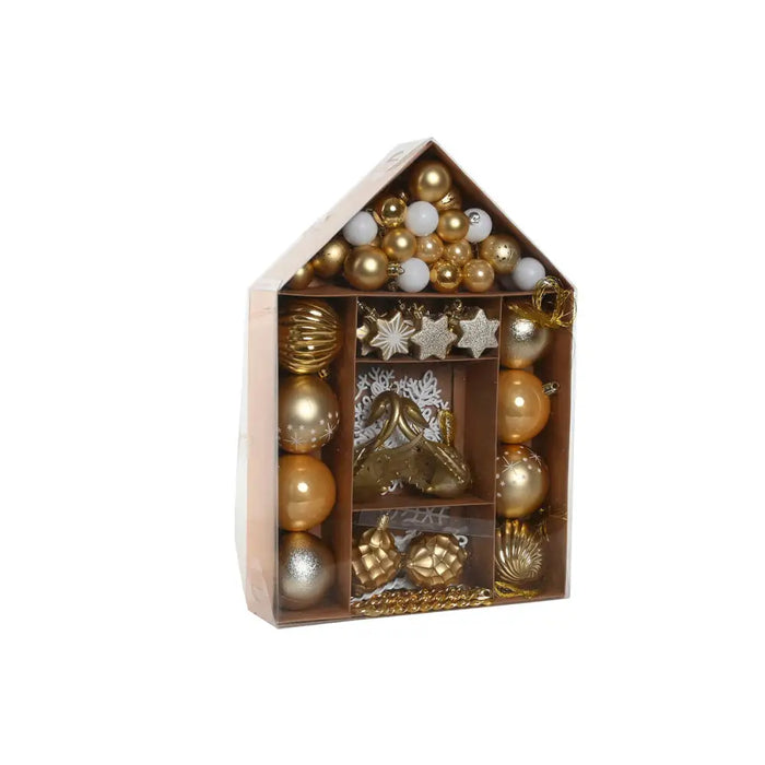 Christmas Baubles Home ESPRIT Golden Polyethylene 28 x 7 x 40 cm (70 piezas) - Декорация и Осветление<<<Дом