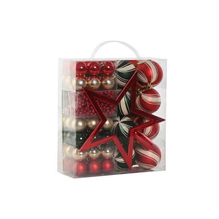 Christmas Baubles Home ESPRIT Red Green Polyethylene 21 x 6,5 x 27 cm (53 Pieces) - Декорация и Осветление<<<Дом