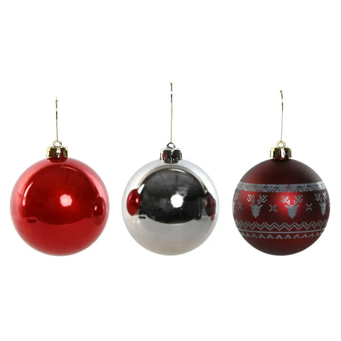 Christmas Baubles Home ESPRIT Red Silver Polyethylene 21,5 x 21,5 x 22,5 cm (15 Pieces) - Декорация и Осветление<<<Дом
