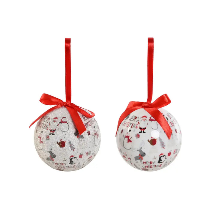 Christmas Baubles Home ESPRIT White Red PVC (7 Units) - Декорация и Осветление<<<Дом Градина<<<BigBuy&&&Коледни