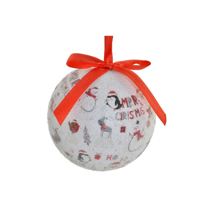Christmas Baubles Home ESPRIT White Red PVC (7 Units) - Декорация и Осветление<<<Дом Градина<<<BigBuy&&&Коледни