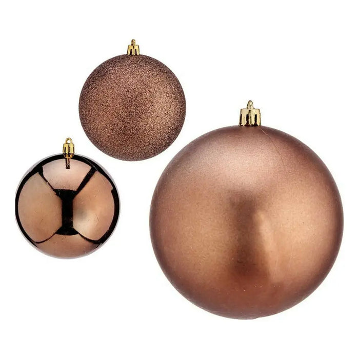 Christmas Baubles Krist+ Brown Plastic Ø 10 cm 6 Units - Декорация и Осветление<<<Дом Градина<<<BigBuy&&&Коледни