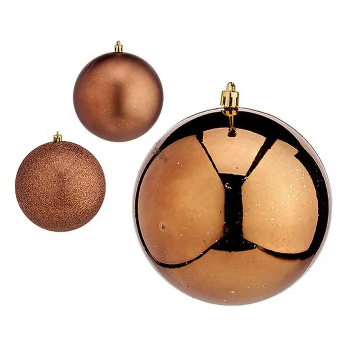 Christmas Baubles Krist+ Brown Plastic Ø 12 cm 6 Units - Декорация и Осветление<<<Дом Градина<<<BigBuy&&&Коледни