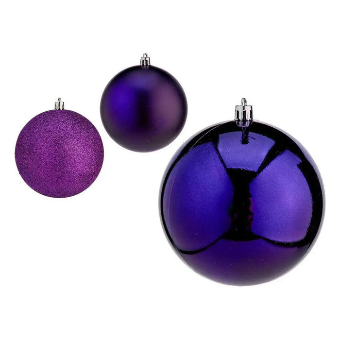 Christmas Baubles Krist+ Purple Plastic Ø 10 cm 6 Units - Декорация и Осветление<<<Дом Градина<<<BigBuy&&&Коледни