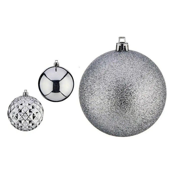 Christmas Baubles Krist+ Silver PVC Ø 8 cm 3 Units - Декорация и Осветление<<<Дом Градина<<<BigBuy&&&Коледни