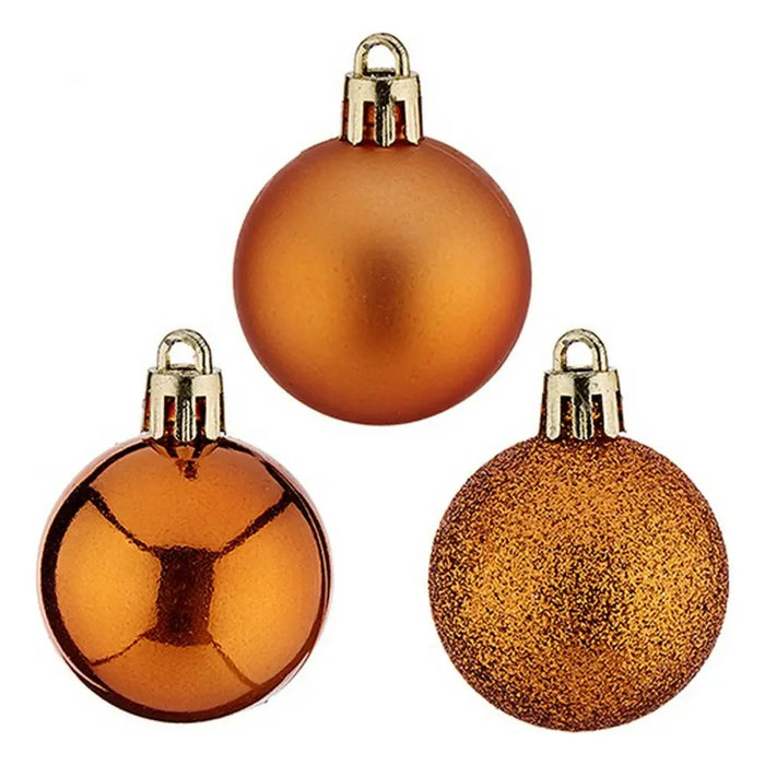Christmas Baubles Ø 4 cm 12 Units Orange Plastic 4 x 5 x 4 cm - Декорация и Осветление<<<Дом Градина<<<BigBuy&&&Коледни