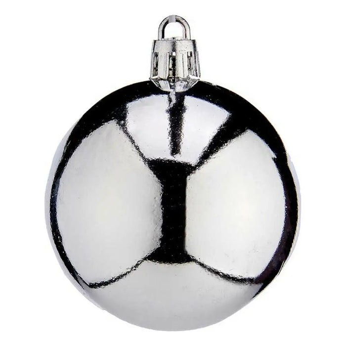 Christmas Baubles Ø 6 cm 24 Units Silver Plastic - Декорация и Осветление<<<Дом Градина<<<BigBuy&&&Коледни