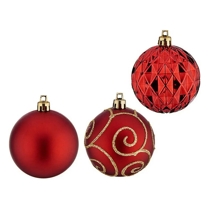Christmas Baubles PVC Ø 6 cm 6 Units Red Plastic - Декорация и Осветление<<<Дом Градина<<<BigBuy&&&Коледни