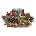Christmas Candle Holder Red Green Silver Natural 20 x 11 x 20 cm - Декорация и Осветление<<<Дом