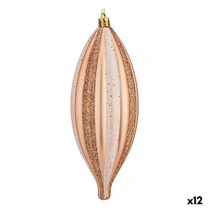 Christmas Decorations Set Krist+ Copper PVC Streched 3 x 3 x 18 cm 8,5 x 19 x 3 cm (12 Units) - Декорация и