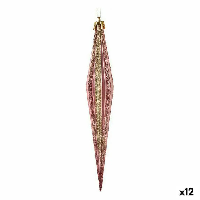 Christmas Decorations Set Krist+ Pink Golden PVC Streched 3 x 3 x 18,5 cm (12 Units) - Декорация и Осветление<<<Дом
