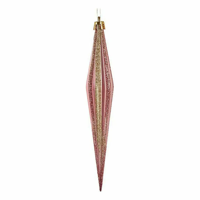 Christmas Decorations Set Krist+ Pink Golden PVC Streched 3 x 3 x 18,5 cm (12 Units) - Декорация и Осветление<<<Дом