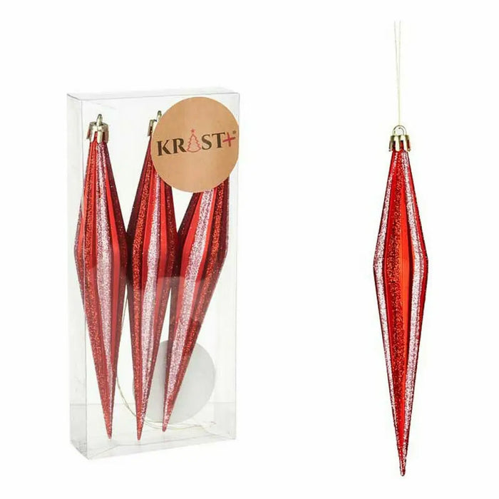 Christmas Decorations Set Krist+ Red PVC Streched 8,5 x 3,5 x 19 cm (12 Units) - Декорация и Осветление<<<Дом