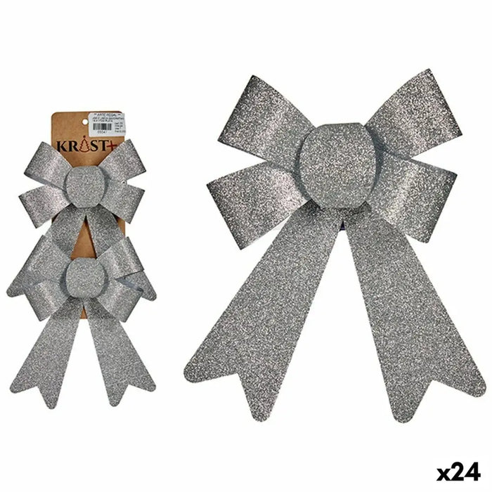 Christmas Decorations Set Krist+ Silver PVC 15 x 2 x 18 cm Lasso (24 Units) - Декорация и Осветление<<<Дом