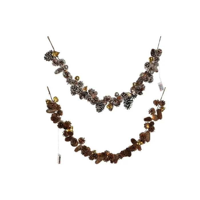 Christmas garland Home ESPRIT Golden Silver Natural 8 x 8 x 120 cm (2 Units) - Декорация и Осветление<<<Дом