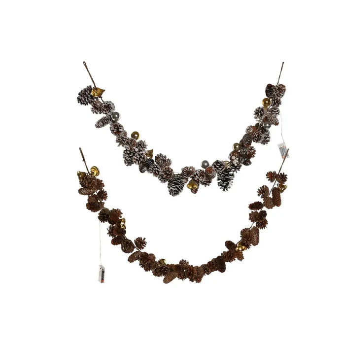 Christmas garland Home ESPRIT Golden Silver Natural 8 x 8 x 120 cm (2 Units) - Декорация и Осветление<<<Дом